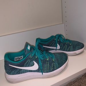 Teal and Blue Nike Lunar Running Sneaker